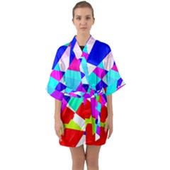 Patchwork Quarter Sleeve Kimono Robe by designsbyamerianna