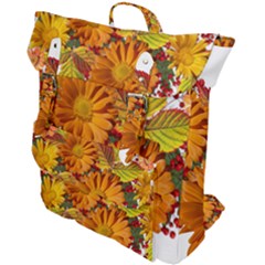 Flowers Arrangement Autumn Daisies Buckle Up Backpack by Simbadda