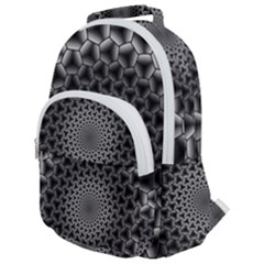 Pattern Abstract Graphic District Rounded Multi Pocket Backpack by Simbadda