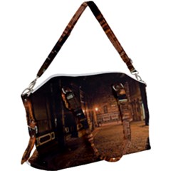 City Night Dark Architecture Lamps Canvas Crossbody Bag by Sudhe