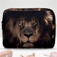 African Lion Wildcat Mane Closeup Make Up Pouch (large) by Sudhe