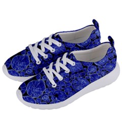 Neon Abstract Cobalt Blue Wood Women s Lightweight Sports Shoes by Bajindul