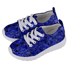 Neon Abstract Cobalt Blue Wood Kids  Lightweight Sports Shoes by Bajindul