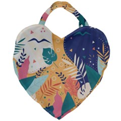 Tropical Pattern Giant Heart Shaped Tote by Valentinaart