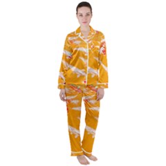 Koi Carp Scape Satin Long Sleeve Pyjamas Set by essentialimage