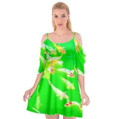 Koi Carp Scape Cutout Spaghetti Strap Chiffon Dress by essentialimage