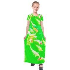 Koi Carp Scape Kids  Short Sleeve Maxi Dress by essentialimage