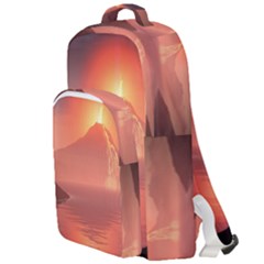 Volcano Lava Landscape Glow Lake Double Compartment Backpack by Simbadda