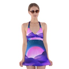 Mountain Sunrise Mountains Sunrise Halter Dress Swimsuit  by Simbadda