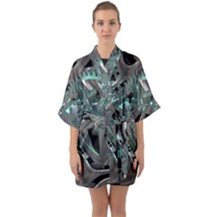 Gears Machine Machines Half Sleeve Satin Kimono  by Bajindul