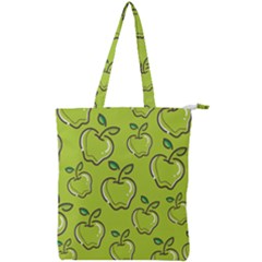 Fruit Apple Green Double Zip Up Tote Bag by HermanTelo