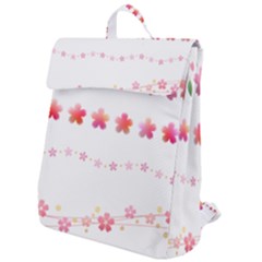 Sakura Border Cherry Blossom Flap Top Backpack by Simbadda