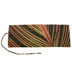 Leaf Patten Lines Colorful Plant Roll Up Canvas Pencil Holder (s) by Simbadda