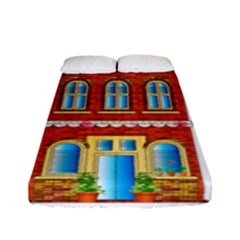 City Buildings Brick Architecture Fitted Sheet (full/ Double Size) by Simbadda