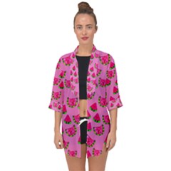 Watermelons Pattern Open Front Chiffon Kimono by bloomingvinedesign