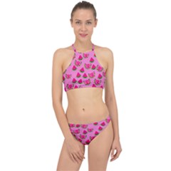 Watermelons Pattern Racer Front Bikini Set by bloomingvinedesign