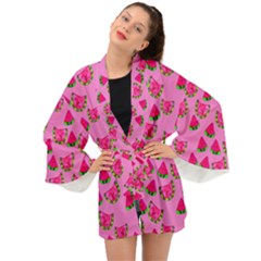 Watermelons Pattern Long Sleeve Kimono by bloomingvinedesign