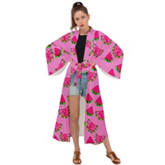 Watermelons Pattern Maxi Kimono by bloomingvinedesign