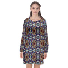 N 9 Long Sleeve Chiffon Shift Dress  by ArtworkByPatrick