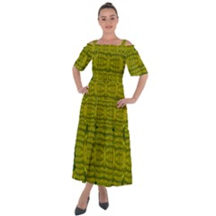 Flowers In Yellow For Love Of The Decorative Shoulder Straps Boho Maxi Dress  by pepitasart