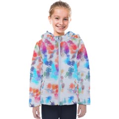 Paint Splashes Canvas                                     Kids  Hooded Puffer Jacket by LalyLauraFLM