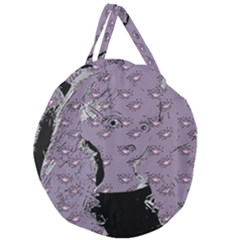 Wide Eyed Girl Grey Lilac Giant Round Zipper Tote by snowwhitegirl