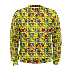 Heart Skeleton Face Pattern Yellow Men s Sweatshirt by snowwhitegirl