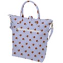 Peach Rose Blue Buckle Top Tote Bag View2