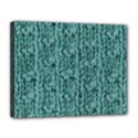 Knitted Wool Blue Canvas 14  x 11  (Stretched) View1