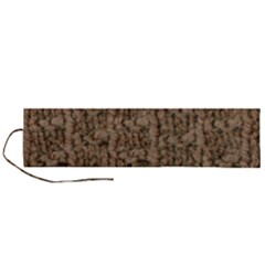 Knitted Wool Brown Roll Up Canvas Pencil Holder (l) by snowwhitegirl