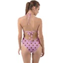 Peach Rose Pink Halter Cut-Out One Piece Swimsuit View2