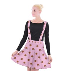 Peach Rose Pink Suspender Skater Skirt by snowwhitegirl