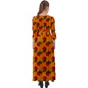 Red Roses Orange Button Up Maxi Dress View2