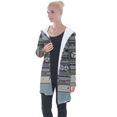 Radio Cassette Speaker Sound Audio Longline Hooded Cardigan by Simbadda