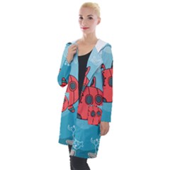 Dive Scuba Ocean Sea Water Fish Hooded Pocket Cardigan by Simbadda