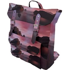 Rocks Sky Landscape Sea Wave Buckle Up Backpack by Simbadda