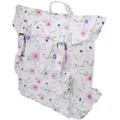 Floral Pattern Background Buckle Up Backpack by Simbadda