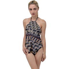 Architecture Geometry Go With The Flow One Piece Swimsuit by Simbadda