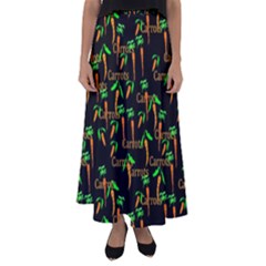 Carrots Pattern Flared Maxi Skirt by bloomingvinedesign