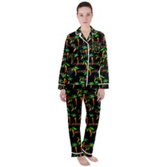 Carrots Pattern Satin Long Sleeve Pyjamas Set by bloomingvinedesign