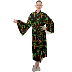 Carrots Pattern Maxi Velour Kimono by bloomingvinedesign