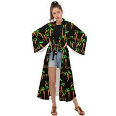 Carrots Pattern Maxi Kimono by bloomingvinedesign