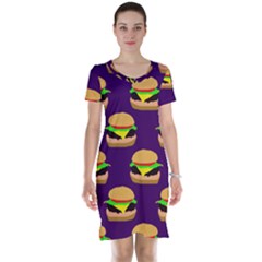 Burger Pattern Short Sleeve Nightdress by bloomingvinedesign