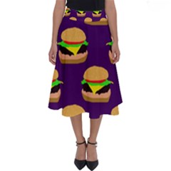 Burger Pattern Perfect Length Midi Skirt by bloomingvinedesign