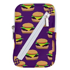 Burger Pattern Belt Pouch Bag (small) by bloomingvinedesign