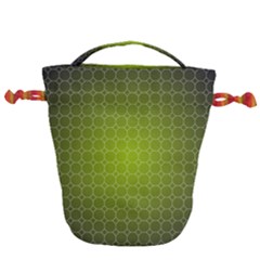 Hexagon Background Plaid Drawstring Bucket Bag by Mariart