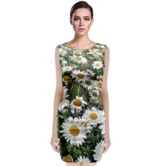 Columbus Commons Shasta Daisies Sleeveless Velvet Midi Dress by Riverwoman