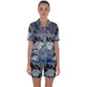 Sport, surfboard with flowers and fish Satin Short Sleeve Pyjamas Set View1