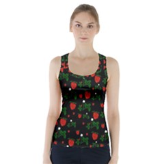 Strawberries Pattern Racer Back Sports Top by bloomingvinedesign