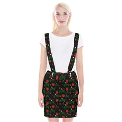 Strawberries Pattern Braces Suspender Skirt by bloomingvinedesign